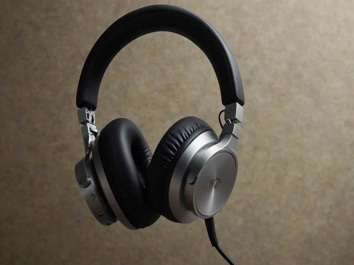 cuffie su sfondo marrone